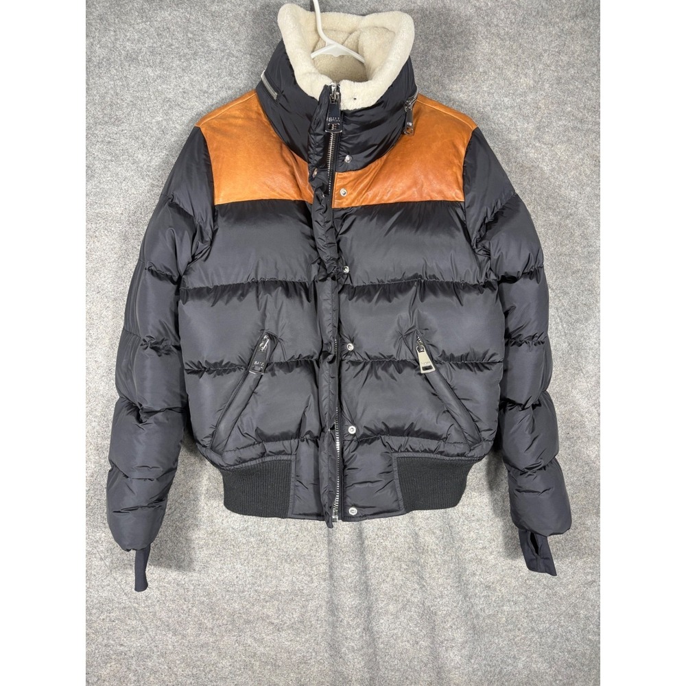 SAM. Girls Sawyer Down Quilted Leather Trim Shearling Collar PufferBlack Large